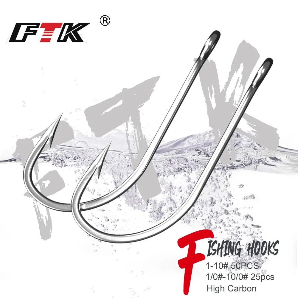 FTK Fishing Hooks 1-10#50PCS 1 - Fishing Hook Assortment ulasan dan harga