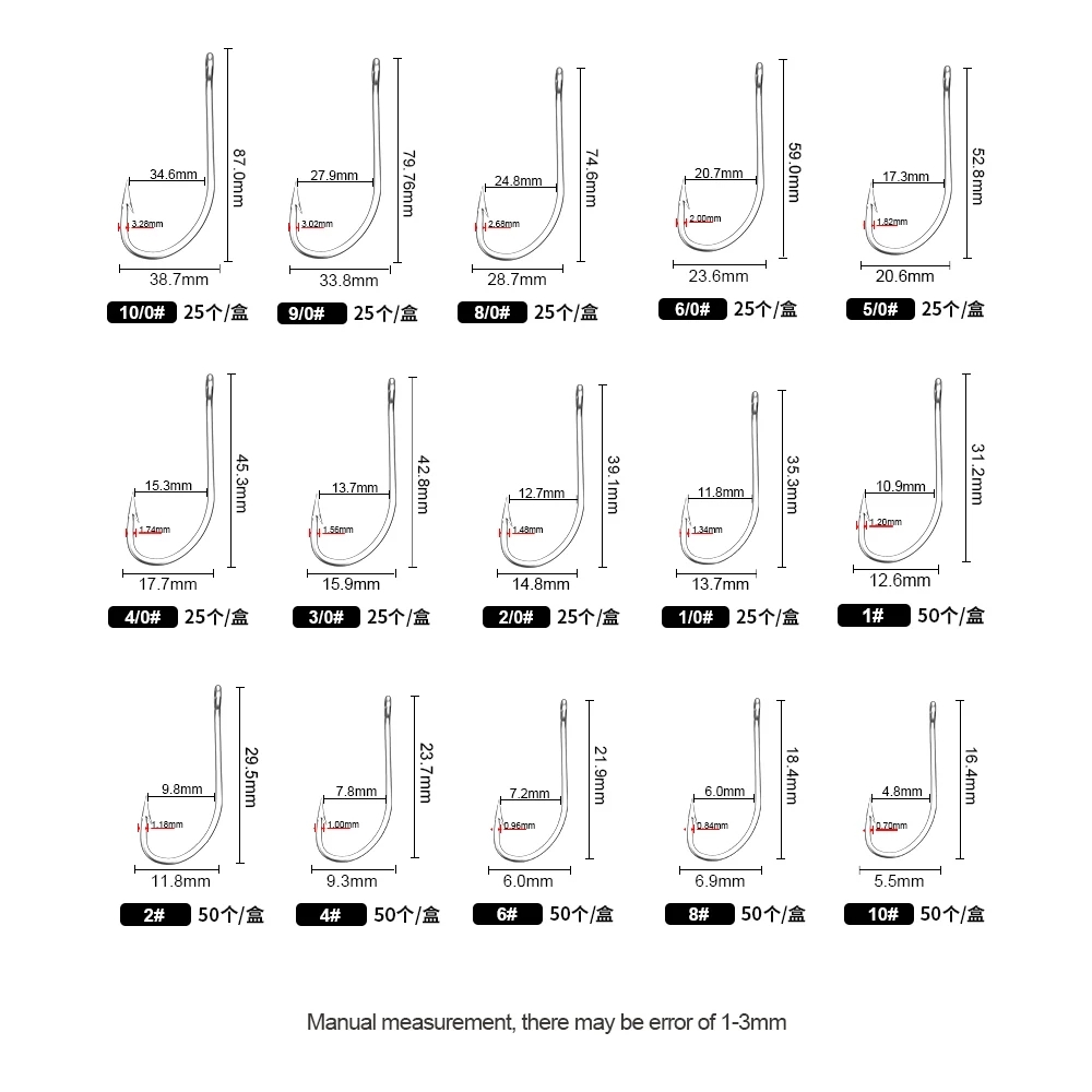 FTK Fishing Hooks 1-10#50PCS 1 - Fishing Hook Assortment ulasan dan harga